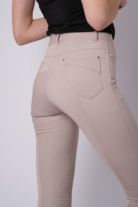Rijbroek Montar Lina Crystak Kniegrip Beige